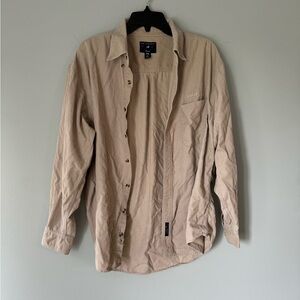 Port Authority Long Sleeve Beige Shirt Size L Button Down